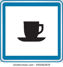 Road sign for cafes, restaurants and food outlets