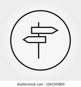 Road sign. Camping. Universal icon for web and mobile application. Vector illustration on a white background. Editable Thin line.