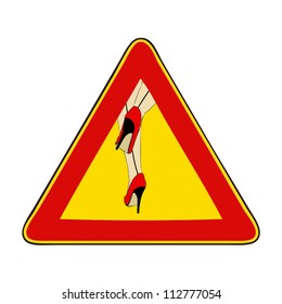 Road sign - Caution High Heels -