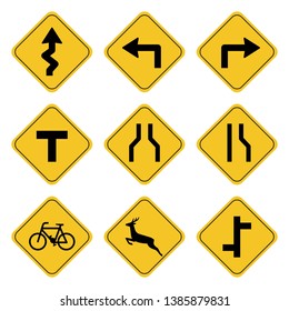 Road sign collection drawing by illustration