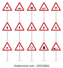 road sign color vector illustration