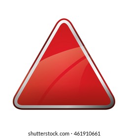 Road sign concept represented by red triangle icon. Isolated and flat illustration