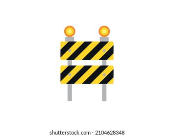 Road sign construction emoji vector