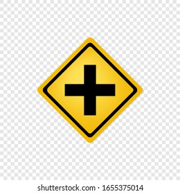 Road sign cross road icon