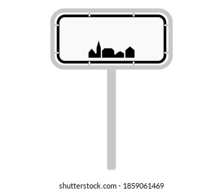 Road sign of Denmark on white