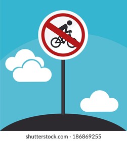 Road sign design over cloudscape background, vector illustration