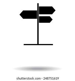 road sign with different directions icon 