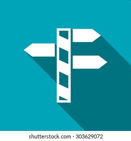 Road sign with different directions icon