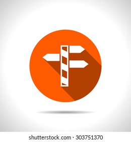 Road sign with different directions icon