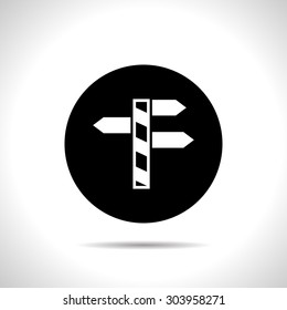 Road sign with different directions icon
