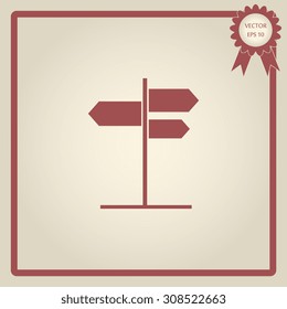 road sign with different directions icon 