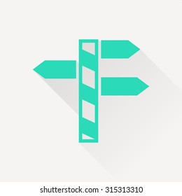 Road sign with different directions icon
