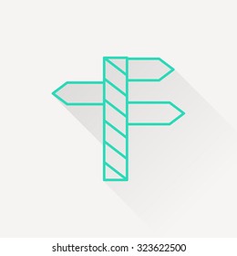 Road sign with different directions icon