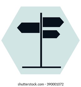 road sign with different directions icon 