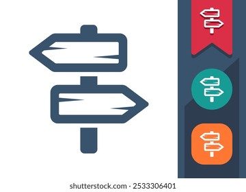 Road Sign, Direction, Navigation Icon. Professional, pixel perfect icon. EPS 10 format.