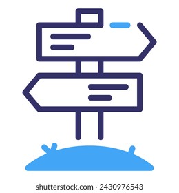 Símbolo del logotipo del icono de línea simple de dirección de carretera
