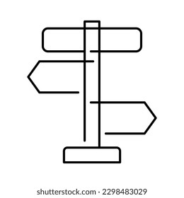 road sign direction thin line icon outline