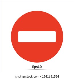 Road sign. Do not entery. Vector Illustration. Red prohibition sign. Stop symbol