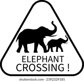 Road sign of elephant crossing