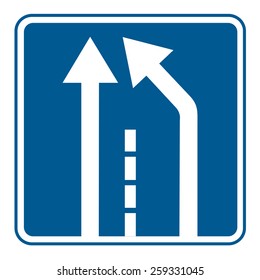 Road sign. End of stripe.