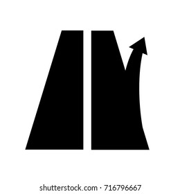 road sign exit from the motorway. Right arrow. Highway or track