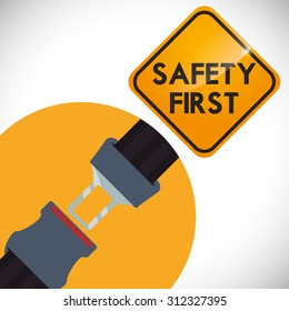 road sign of fasten belt design, vector illustration 10 eps graphic