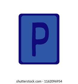 
A road sign. Flat design.