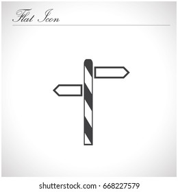 Road sign flat icon.