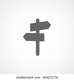 Road Sign Flat Icon On White Background