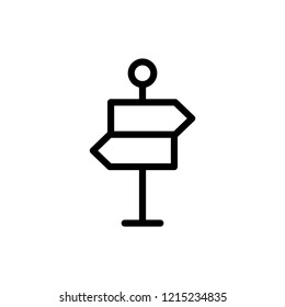Road sign flat icon. Single high quality outline symbol of info for web design or mobile app. Thin line signs for design logo, visit card, etc. Outline logo of road sign