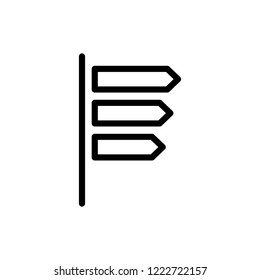Road sign flat icon. Single high quality outline symbol of info for web design or mobile app. Thin line signs for design logo, visit card, etc. Outline logo of road sign