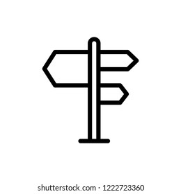 Road sign flat icon. Single high quality outline symbol of info for web design or mobile app. Thin line signs for design logo, visit card, etc. Outline logo of road sign
