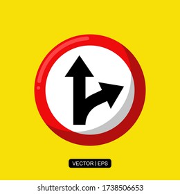 Road Sign flache Symbol Vektor-Illustration Logo Vorlage für viele Zwecke.
