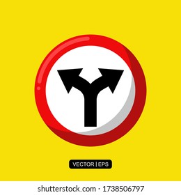 Road Sign flat icon vector illustration logo template for many purpose.