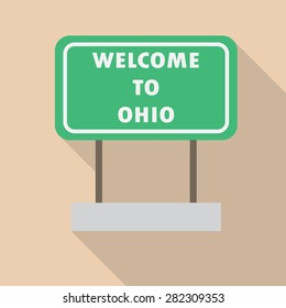  road sign. Flat style with long shadow. Vector EPS10