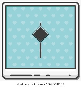 Road sign flat vector icon.