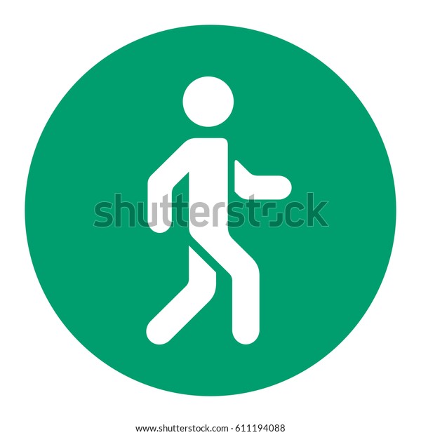 Road
sign of a foot way vector flat isolated on
white