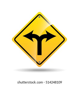 road sign fork arrow icon vector illustration eps 10