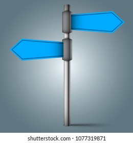 Road sign - four blue arrows. Vector eps 10.