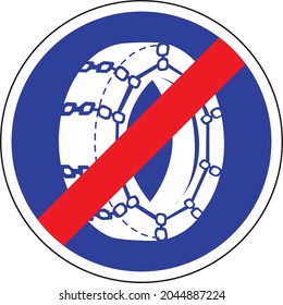Road sign in France: snow tire mandatory