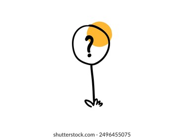 road sign, hand drawn with small yellow color, vector illustration.