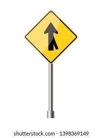 Road sign. Hand-drawn traffic sign icon in the United States. Isolated on white background. Vector illustration. Eps 10.