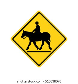 road sign - horseback rider