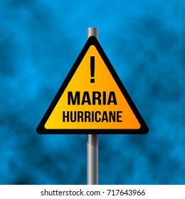 road sign of Hurricane Maria, 3D rendering. vector illustration