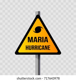 road sign of Hurricane Maria, 3D rendering. vector illustration