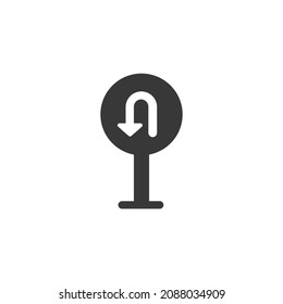 Road Sign Icon Black and White Vector Graphic
