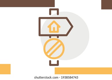 Road Sign Icon Camping Elements