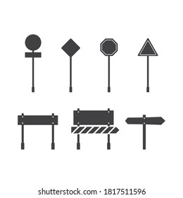 Road sign icon flat design vector