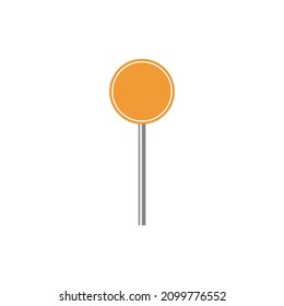 Road sign icon flat design