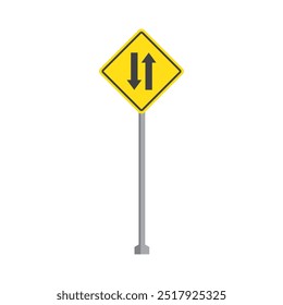 Road sign icon flat design